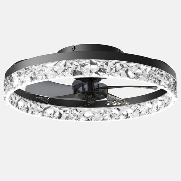 Kattotuuletin valolla, kaukosäätömukavuus, energiatehokas LED,musta