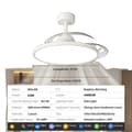 Miniatyrbild 1 av 2: Takfläkt med LED-lampa, Smart kontroll, Tre färgalternativ,220V, 42 tum