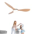Miniatyrbillede 1 af 2: Loftventilator, LED-lys, fjernbetjening, dæmpbar,52 inches, Træmassefarve