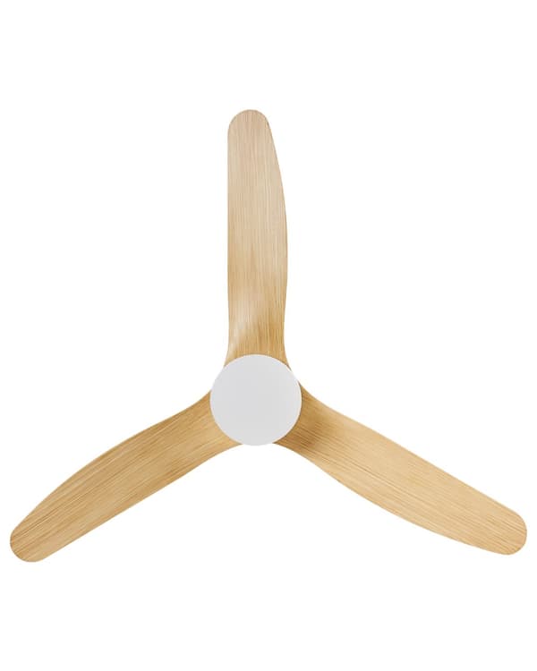Takvifte med LED-lys Lysebrun Metall Tre Fjernkontroll Justerbar hastighet i 5 trinn Justerbart lys Timer Moderne design