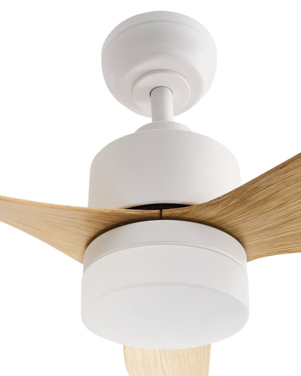 Takvifte med LED-lys Lysebrun Metall Tre Fjernkontroll Justerbar hastighet i 5 trinn Justerbart lys Timer Moderne design