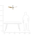 Miniatyrbilde 10 av 10: Takvifte med LED-lys Lysebrun Metall Tre Fjernkontroll Justerbar hastighet i 5 trinn Justerbart lys Timer Moderne design