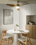Miniatyrbilde 2 av 10: Takvifte med LED-lys Lysebrun Metall Tre Fjernkontroll Justerbar hastighet i 5 trinn Justerbart lys Timer Moderne design