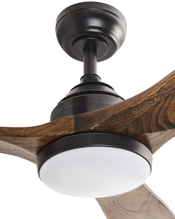 Takvifte med LED-lys Mørkebrun Syntetisk materiale Fjernkontroll Justerbar hastighet i 5 trinn Moderne design