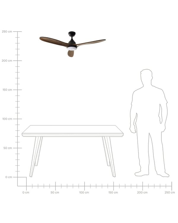 Takvifte med LED-lys Mørkebrun Syntetisk materiale Fjernkontroll Justerbar hastighet i 5 trinn Moderne design