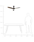 Miniatyrbilde 10 av 10: Takvifte med LED-lys Mørkebrun Syntetisk materiale Fjernkontroll Justerbar hastighet i 5 trinn Moderne design