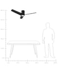 Miniatyrbilde 9 av 9: Takvifte med LED-lys Svart Syntetisk materiale Fjernkontroll Justerbar hastighet i 5 trinn 3 lystemperaturer Moderne design