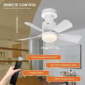 Miniatyrbillede 3 af 10: OBOSOE dæmpbar LED-loftsventilator med fjernbetjening, 4 hastigheder, 3 farvetemperaturer, E27 – til soveværelser