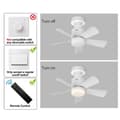 Miniatyrbillede 6 af 10: OBOSOE dæmpbar LED-loftsventilator med fjernbetjening, 4 hastigheder, 3 farvetemperaturer, E27 – til soveværelser