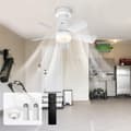 Miniatyrbillede 1 af 10: OBOSOE dæmpbar LED-loftsventilator med fjernbetjening, 4 hastigheder, 3 farvetemperaturer, E27 – til soveværelser