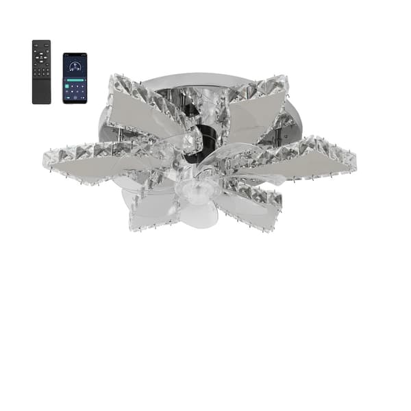 Krystal loftvifte, fjernbetjent betjening, europæisk lysekrone design, CF8012, 85-265V