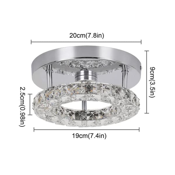 Krystal loftlampe, moderne design, LED-belysning, Dia20cm 12w, udskiftelig