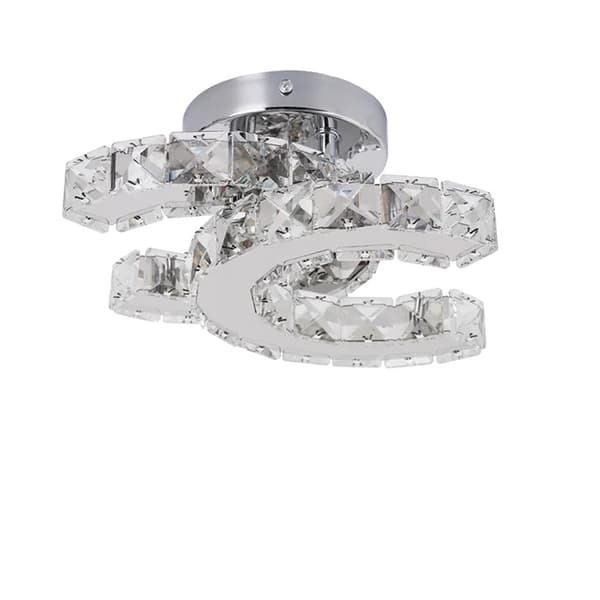Kristall Taklampa, Modern Design, LED Belysning, Dia12cm 16w, Kallvit