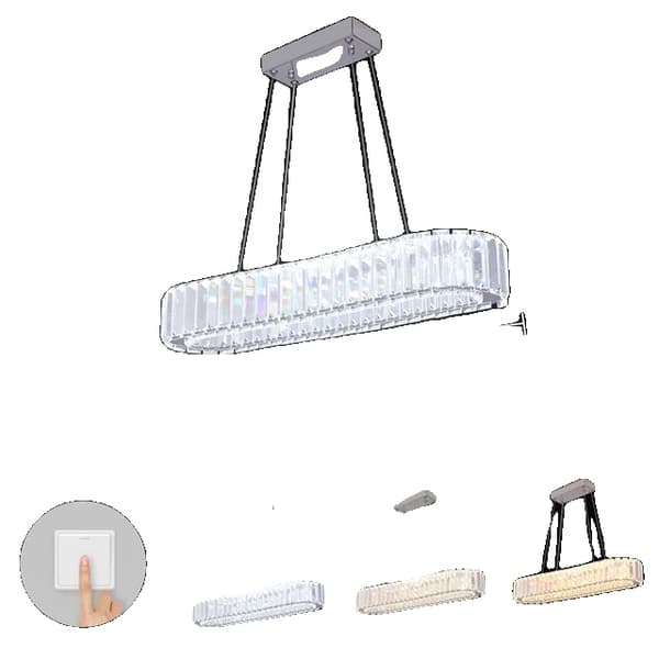 Kristallikruunu, moderni muotoilu, riippuva kattovalaisin, L57cm Ovaali, himmennys