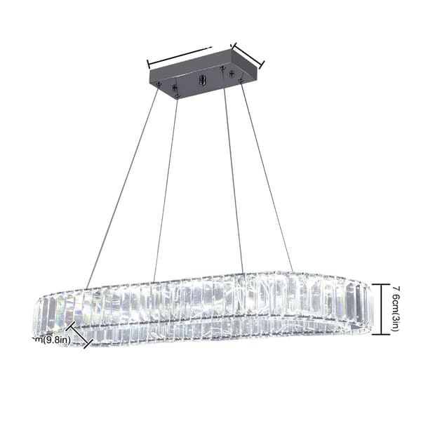 Modern Kristallkrona, LED-lampor ingår, Mångsidig belysning för flera rum, 70cm, förändringsbar