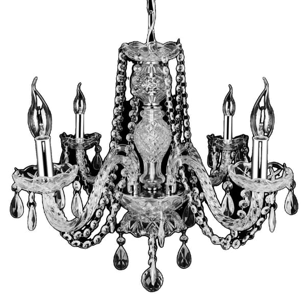Krystal lysekrone, LED-belysning, vintage design, 4 arme Transparent