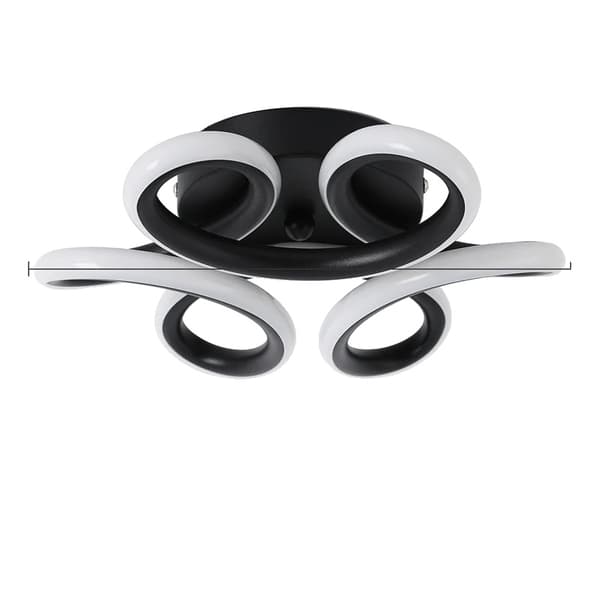 Akryl LED-taklampa, sovrumsljus, ytmontage plafonniers, Svart, Kallvit