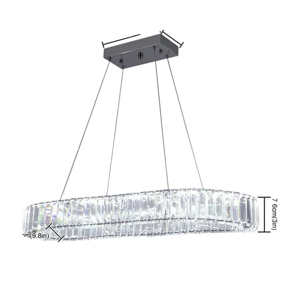 Krystal krone, moderne design, LED vedhæng lys, D70x76cm, Kold Hvid