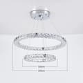 Miniatyrbild 2 av 2: Kristallkrona, modern design, LED-pendellampor, 2ringar D50XD30cm, Kallvit