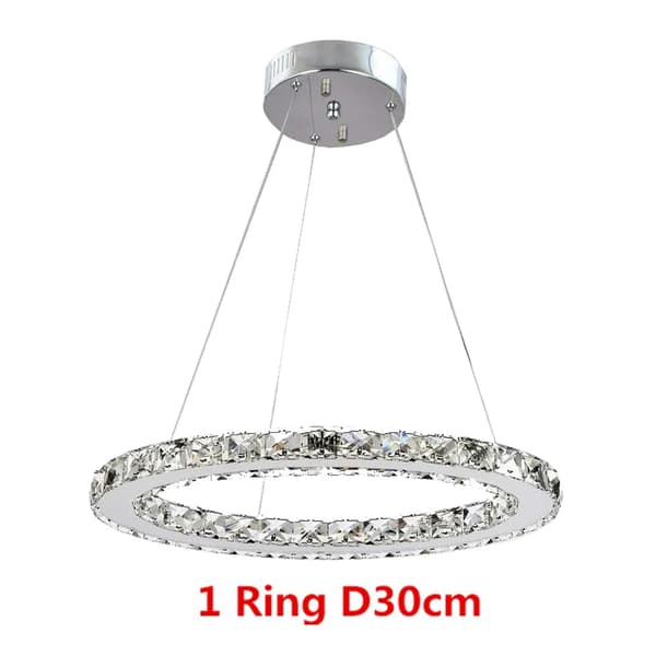 Kristallikruunu, moderni muotoilu, LED-riippuvalot, 1 rengas D30cm, vaihdettava