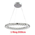 Pikkukuva 2 / 2: Kristallikruunu, moderni muotoilu, LED-riippuvalot, 1 rengas D30cm, vaihdettava