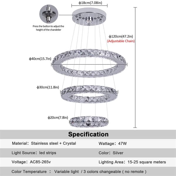 LED Kristallkrona, Modern Design, Inomhusbelysning, En D20x30x40cm, utbytbar