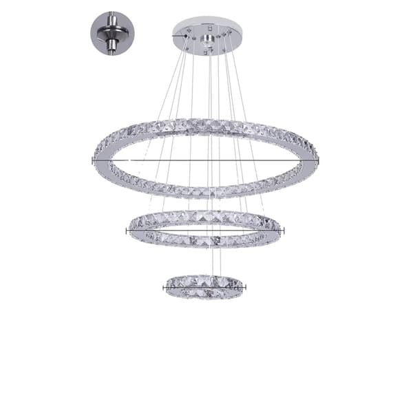 LED Krystal Lysekrone, Moderne Design, Indendørs Belysning, D20x40x60cm, Kold Hvid