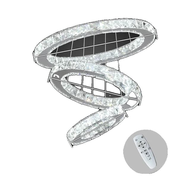 Kristallikruunu, LED-valaistus, kaukosäädin, 3Rings D20 30 40cm, vaihdettavissa napin avulla