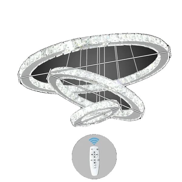 Krystal lysekrone, LED-belysning, Fjernbetjening, 3Rings D20 40 60cm, ændrbar ved knap