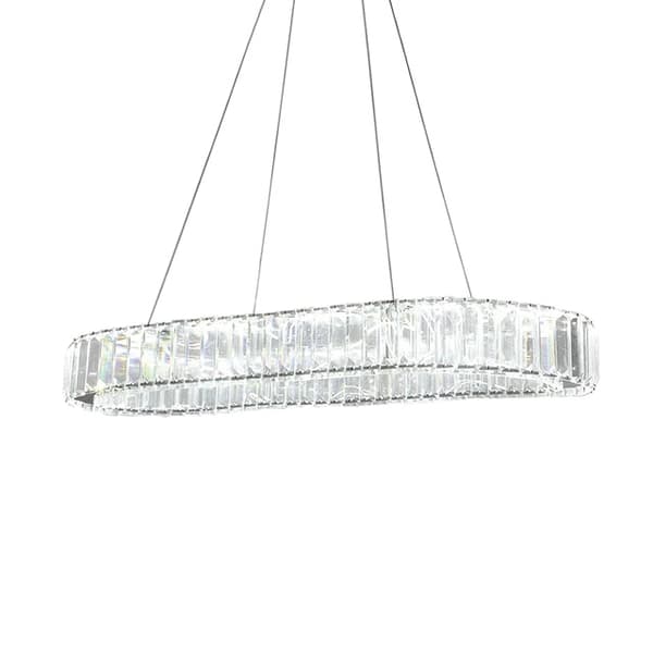 Krystal lysekrone, LED-belysning, Fjernbetjening, L70cm Oval, ændrbar ved knap