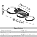 Miniatyrbillede 2 af 2: Loftlampe, Akrylmateriale, LED-belysning, C sort, Kold Hvid