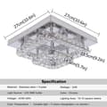 Miniatyrbillede 2 af 2: Moderne Krystal Loftlampe, Rustfrit Stål og LED, 27x27 cm, 24W,1 Hjerter Dobbelt B, ændringsbar
