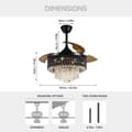 Miniatyrbild 2 av 2: Takfläktslampa, LED-ljus, modern heminredning, HQ-002, 110-240V