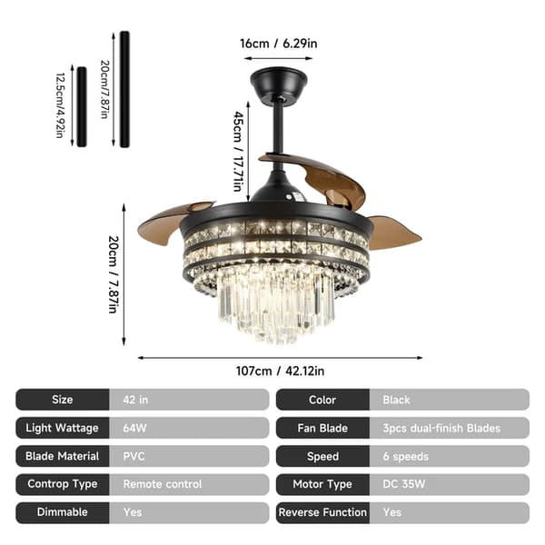 Kattotuuletinlamppu, LED-valo, moderni kodinsisustus, HQ-003, 110-240V