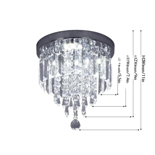 LED-taklampor, kristall-design, rostfritt stål-kronljus, Typ F, Kallvit