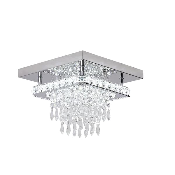 LED-taklampor, kristall-design, rostfritt stål-kronljus, Typ D, Kallvit