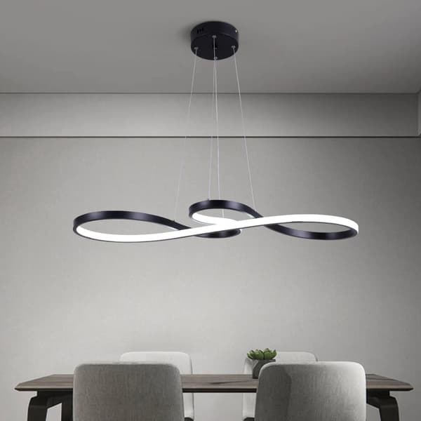 Hängande lampa, nordisk design, LED-taklampor, Svart, Kallvit