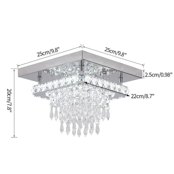 Hängande kristallkrona, modern design, kristalldekorationer, F25, dimbar