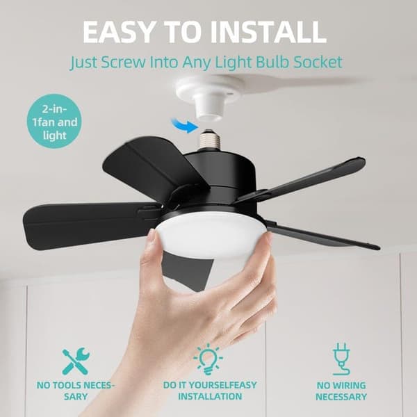 Bomclap kattotuuletin 30W E27 kattovalaisin tuuletin lamp kaukosäätimellä