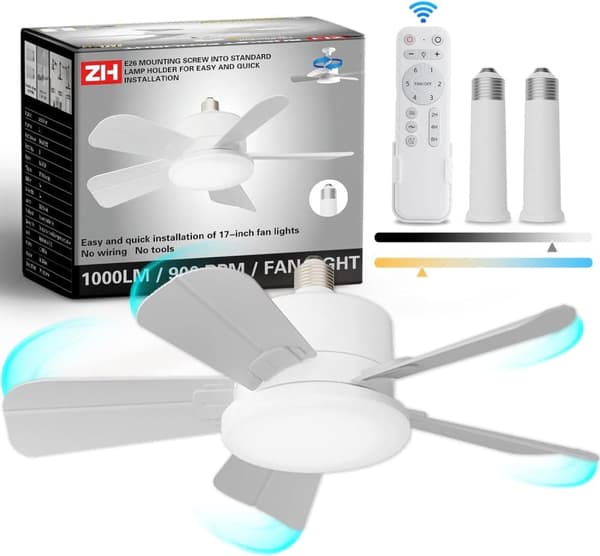Bomclap kattotuuletin 30W E27 kattovalaisin tuuletin lamp kaukosäätimellä