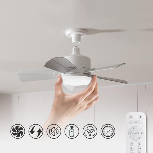 Bomclap Takfläkt - 30W/27E- Fjärrkontroll - LED