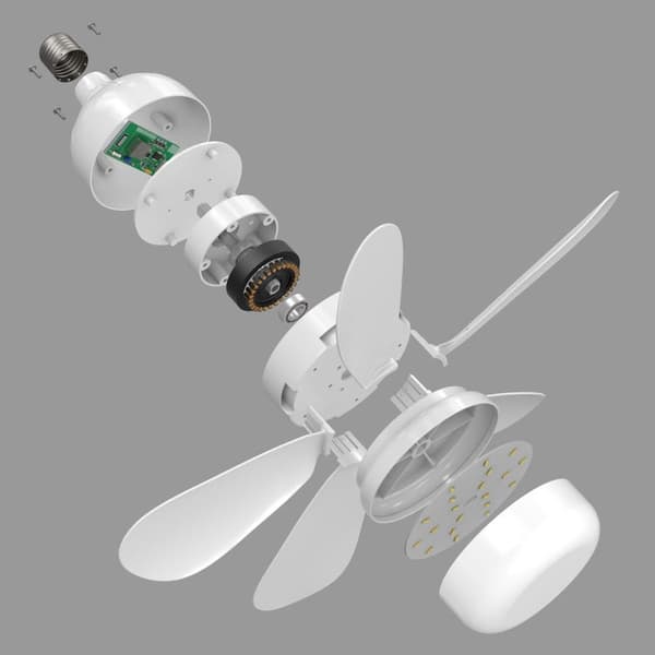 OBOSOE Loftsventilator, 5 blade LED-belysning, med fjernbetjening