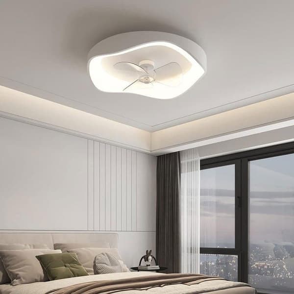 OBOSOE Loftsventilator/LED-belysning Dæmpbar loftslampe Lydløs viftelampe, med fjernbetjening