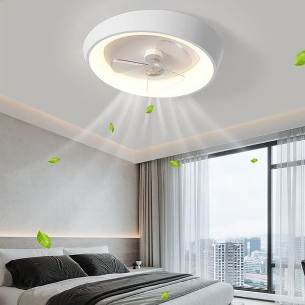 OBOSOE Loftsventilator/LED-belysning Dæmpbar loftslampe Lydløs viftelampe, med fjernbetjening