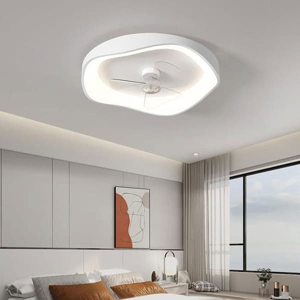 OBOSOE Loftsventilator/LED-belysning Dæmpbar loftslampe Lydløs viftelampe, med fjernbetjening