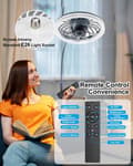 Miniatyrbillede 5 af 6: OBOSOE loftsventilator dæmpbar loftslampe lydløs ventilatorlampe, med fjernbetjening