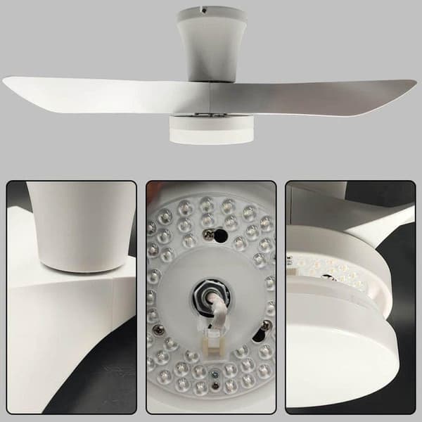 OBOSOE hiljainen kattotuuletin lampulla 76 cm – 28W LED CCT, kaukosäädin, kattotuuletin valaistuksella