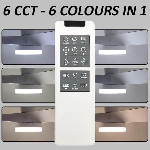 OBOSOE hiljainen kattotuuletin lampulla 76 cm – 28W LED CCT, kaukosäädin, kattotuuletin valaistuksella