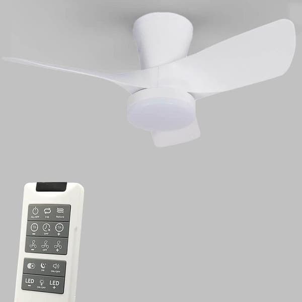 OBOSOE hiljainen kattotuuletin lampulla 76 cm – 28W LED CCT, kaukosäädin, kattotuuletin valaistuksella