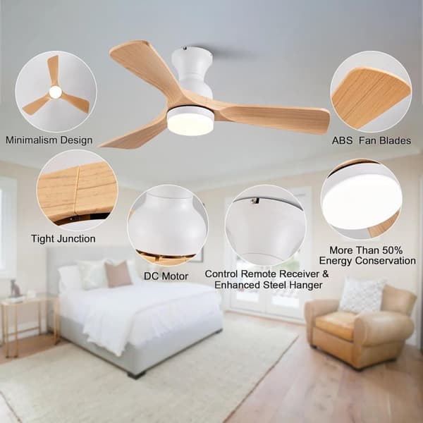 OBOSOE hiljainen kattotuuletin lampulla 76 cm – 28W LED CCT, kaukosäädin, kattotuuletin valaistuksella